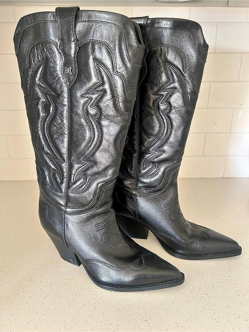 Sam Edelman Wyatt Knee High Western Boot Black